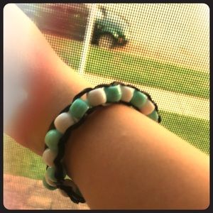 a beaded rainbow loom bracelet